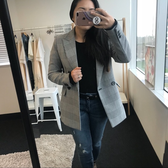 houndstooth boyfriend blazer